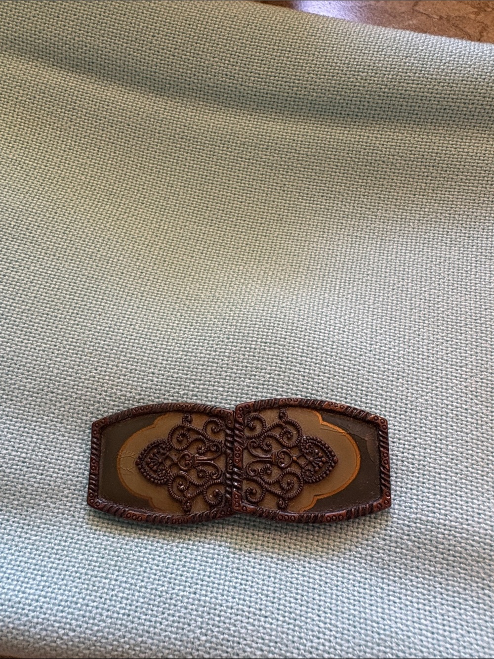 Beautiful Vintage Brown Belt Buckle Accent Czechoslova